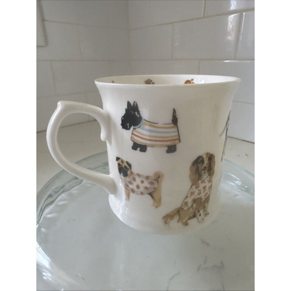 Cooksmart Fine China England 16oz Cute Dogs w/Sweaters & Bandanas Coffee Tea Cup - Picture 6 of 12